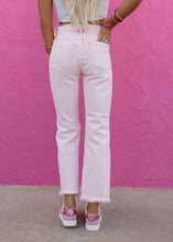 Load image into Gallery viewer, Risen Pink Acid Wash Stressed Ankle Jeans
