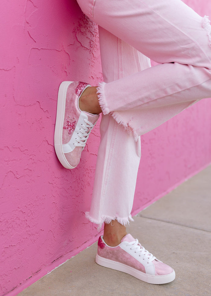 Corky's Supernova Pink Metallic Glitter Sneakers