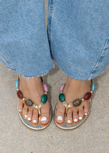 Load image into Gallery viewer, Nina Beaded Resort Gold Heels
