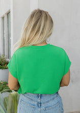 Load image into Gallery viewer, Bright Green Ribbed Top
