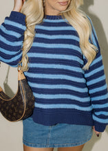 Load image into Gallery viewer, Denver Navy &amp; Blue Striped Sweater
