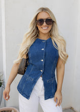 Load image into Gallery viewer, Ford Button Down Denim Vest

