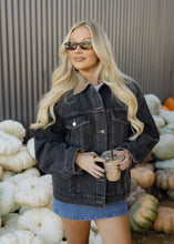 Load image into Gallery viewer, Carter Charcoal Denim Jacket
