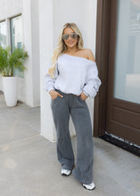 Load image into Gallery viewer, French Terry Off The Shoulder Top - Heather Grey
