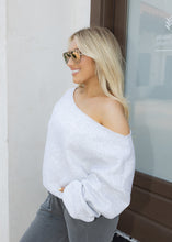Load image into Gallery viewer, French Terry Off The Shoulder Top - Heather Grey
