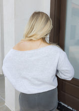 Load image into Gallery viewer, French Terry Off The Shoulder Top - Heather Grey
