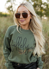 Load image into Gallery viewer, Fallelujah Leopard Military Green Sweatshirt
