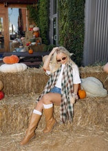 Load image into Gallery viewer, Brown &amp; Green Vintage Plaid Scarf
