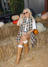 Load image into Gallery viewer, Brown &amp; Green Vintage Plaid Scarf
