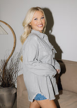 Load image into Gallery viewer, Birdie Distressed Denim Jacket - Gray
