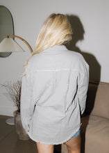 Load image into Gallery viewer, Birdie Distressed Denim Jacket - Gray
