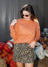 Load image into Gallery viewer, Embossed FALL Rust Sweater
