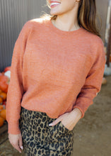 Load image into Gallery viewer, Embossed FALL Rust Sweater
