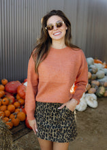 Load image into Gallery viewer, Embossed FALL Rust Sweater
