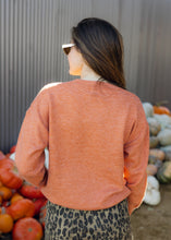 Load image into Gallery viewer, Embossed FALL Rust Sweater
