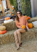 Load image into Gallery viewer, Embossed FALL Rust Sweater
