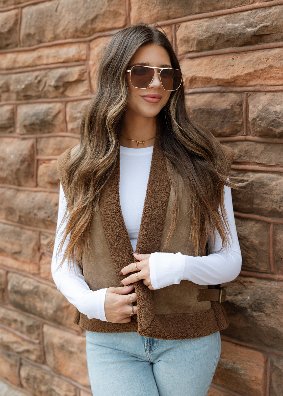 Locked In Brown Sherpa & Suede Vest – The Vintage Leopard