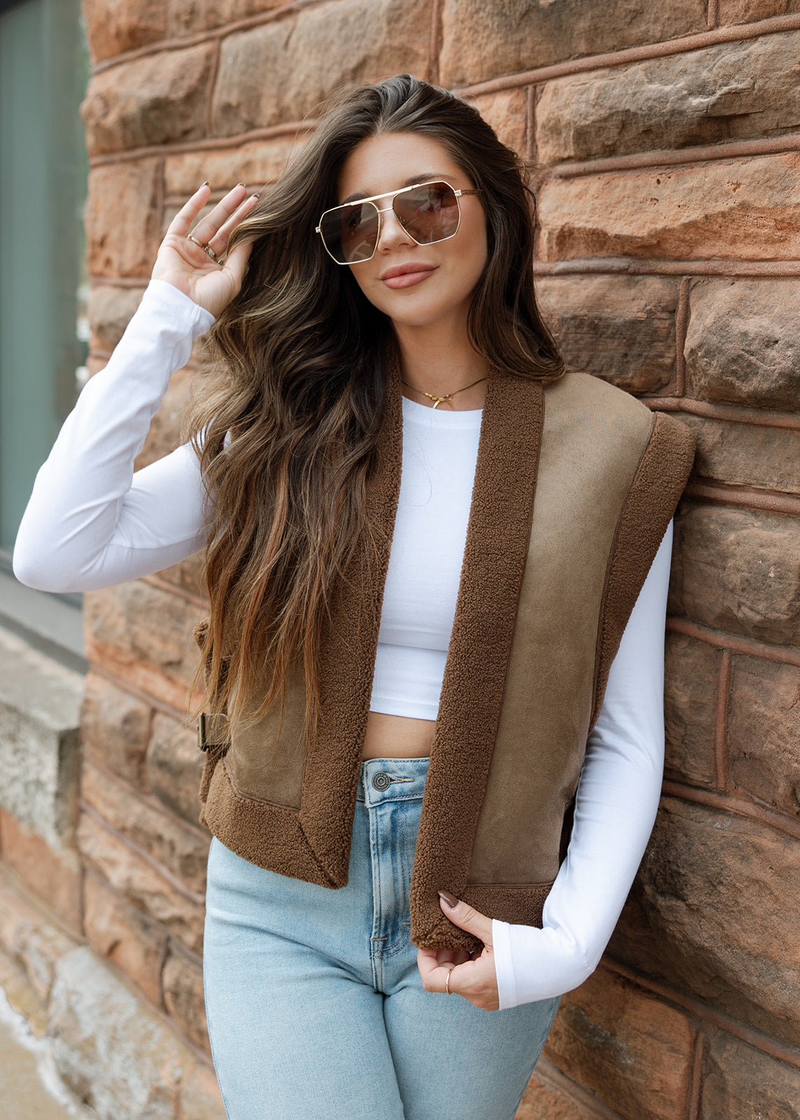 Locked In Brown Sherpa & Suede Vest – The Vintage Leopard