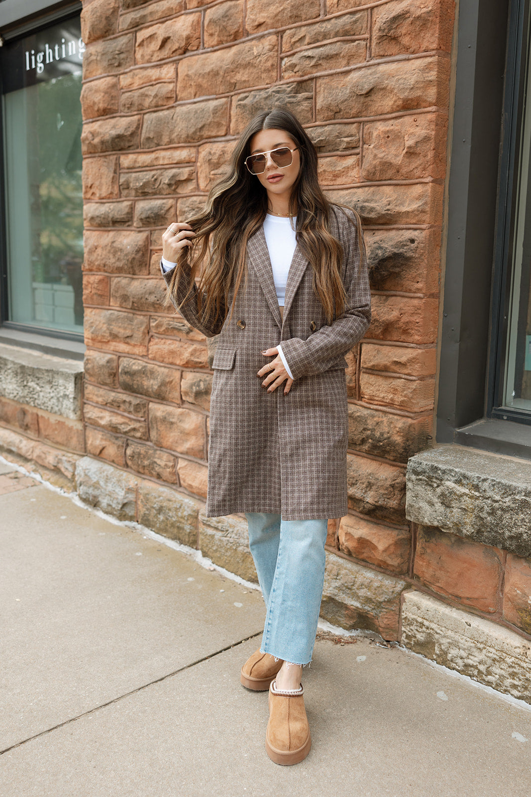 Brown Check Plaid Trench Coat – The Vintage Leopard