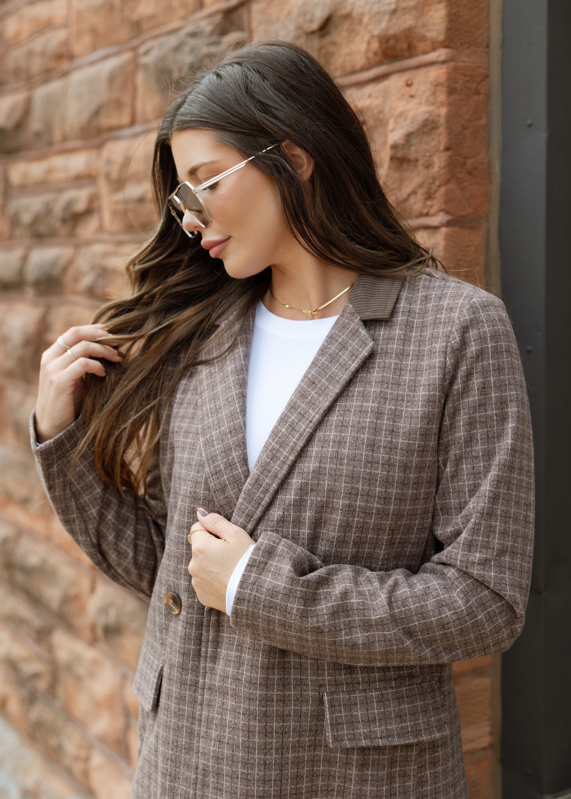 Brown Check Plaid Trench Coat – The Vintage Leopard