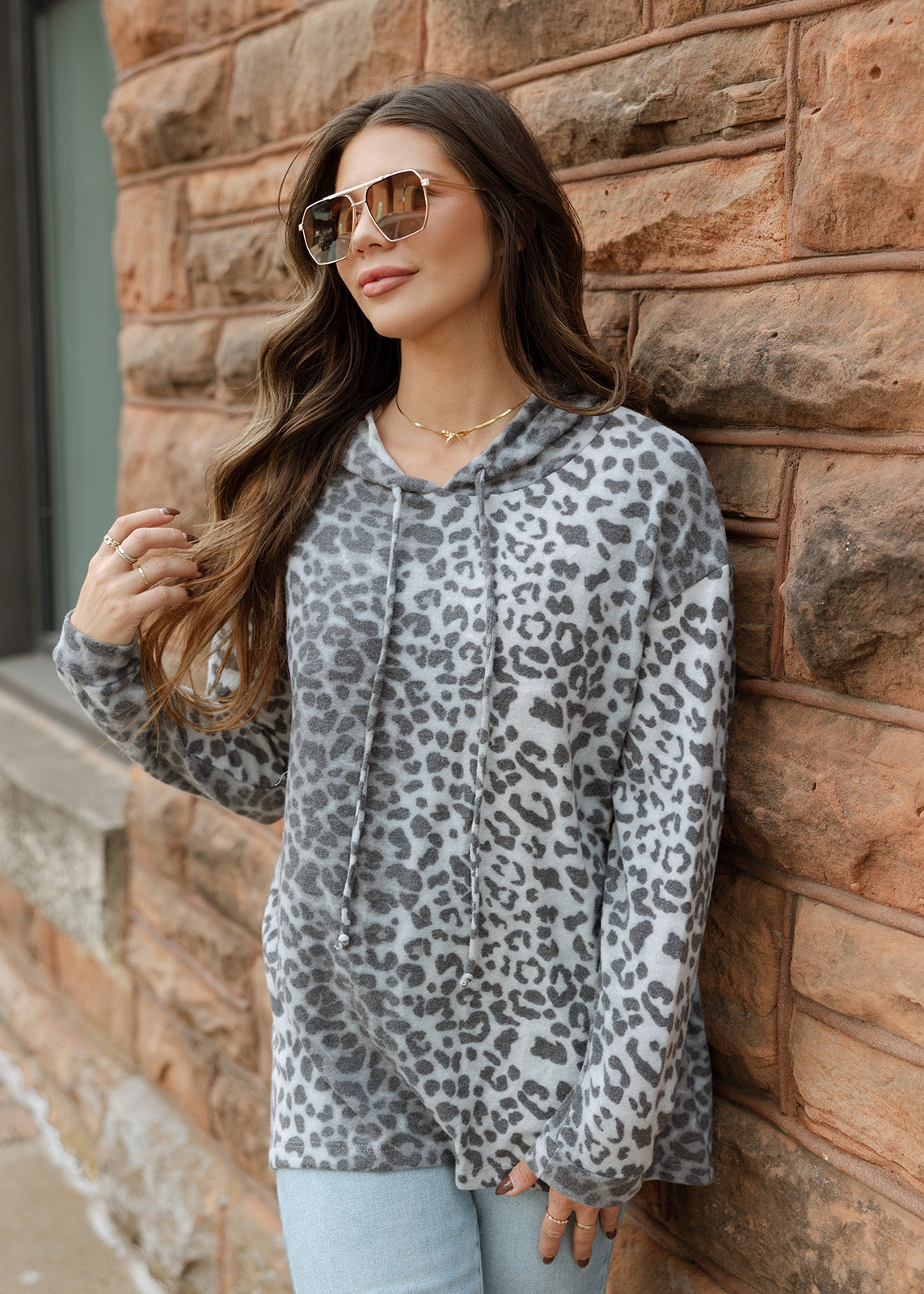 【希少】SAPEur TIBETAN LEOPARD HOODIE L グレー Grey Leopard Zip up Hoodie, Animal Print Front Zipper Pocket Men