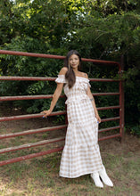 Load image into Gallery viewer, Skylar Taupe Gingham Maxi Skirt Set
