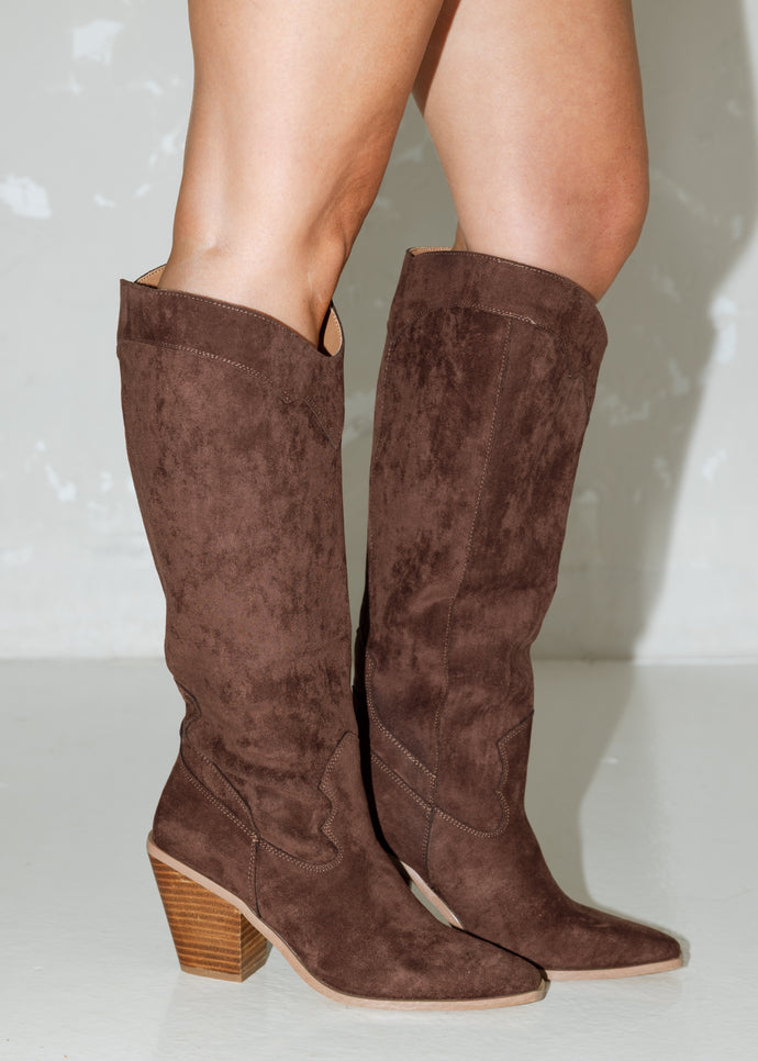 Classy Dark Brown Suede Boots