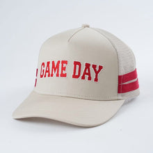 Load image into Gallery viewer, Embroidered Game Day Double Stripe Trucker Cap
