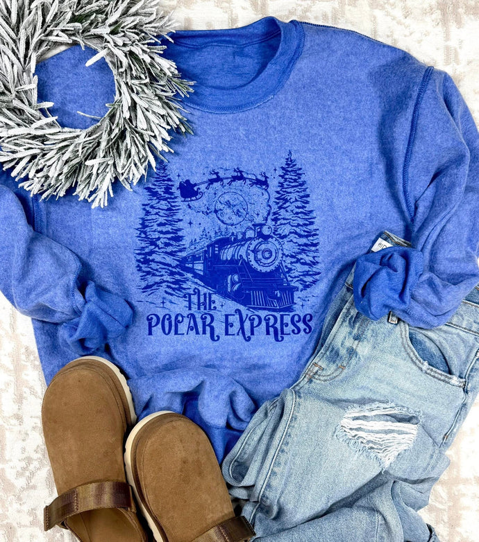 Polar Express Inside Out Heather Royal Blue Sweatshirt