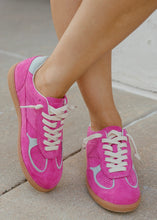 Load image into Gallery viewer, Molly Fuchsia Suede Sneakers
