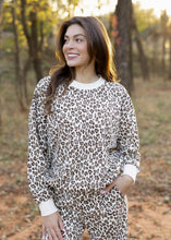 Load image into Gallery viewer, Cream Leopard Sweatshirt &amp; Sweatpants Set
