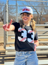 Load image into Gallery viewer, Glitter Baseball Numbers Tee
