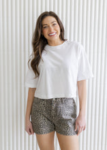 Load image into Gallery viewer, Leopard Print Denim Shorts
