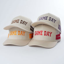 Load image into Gallery viewer, Embroidered Game Day Double Stripe Trucker Cap
