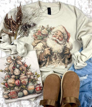Load image into Gallery viewer, Vintage Christmas Santa Graphic Stone Sweatshirt

