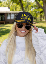 Load image into Gallery viewer, Boat Captain DTF Printed Black Trucker Hat
