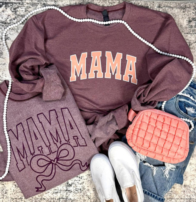 Mama Reversible Heather Maroon Sweatshirt