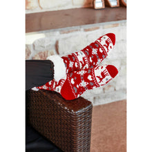 Load image into Gallery viewer, Ready to Ship |The Nyla - Reindeer Fleece Lined Cozy Socks

