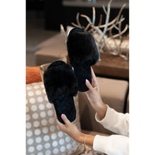 Load image into Gallery viewer, Ready to Ship | The Black Keira Solid Plush Slippers
