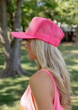 Load image into Gallery viewer, There's No Crying On The Boat-  DTF Printed Neon Pink Trucker Hat
