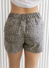 Load image into Gallery viewer, Leopard Print Denim Shorts
