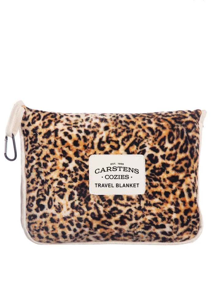 Leopard Print Travel Blanket