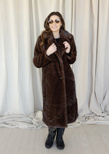 Load image into Gallery viewer, Delaney Luxe Long Brown Fur Coat
