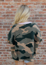 Load image into Gallery viewer, Sammie Camo &amp; Pink Sweater
