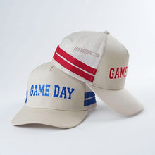 Load image into Gallery viewer, Embroidered Game Day Double Stripe Trucker Cap
