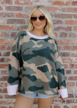 Load image into Gallery viewer, Sammie Camo &amp; Pink Sweater
