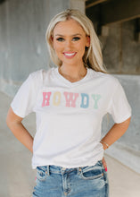 Load image into Gallery viewer, Howdy Patch White Heather Tee
