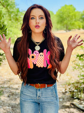 Load image into Gallery viewer, Spooky Glitter Puff Black Tee

