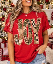 Load image into Gallery viewer, Joy Faux Embroidery Pattern Letters- UNISEX GRAPHIC SWEATSHIRT OR TEE
