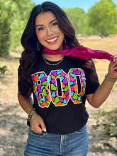 Load image into Gallery viewer, Boo Colorful Ghost Black Tee

